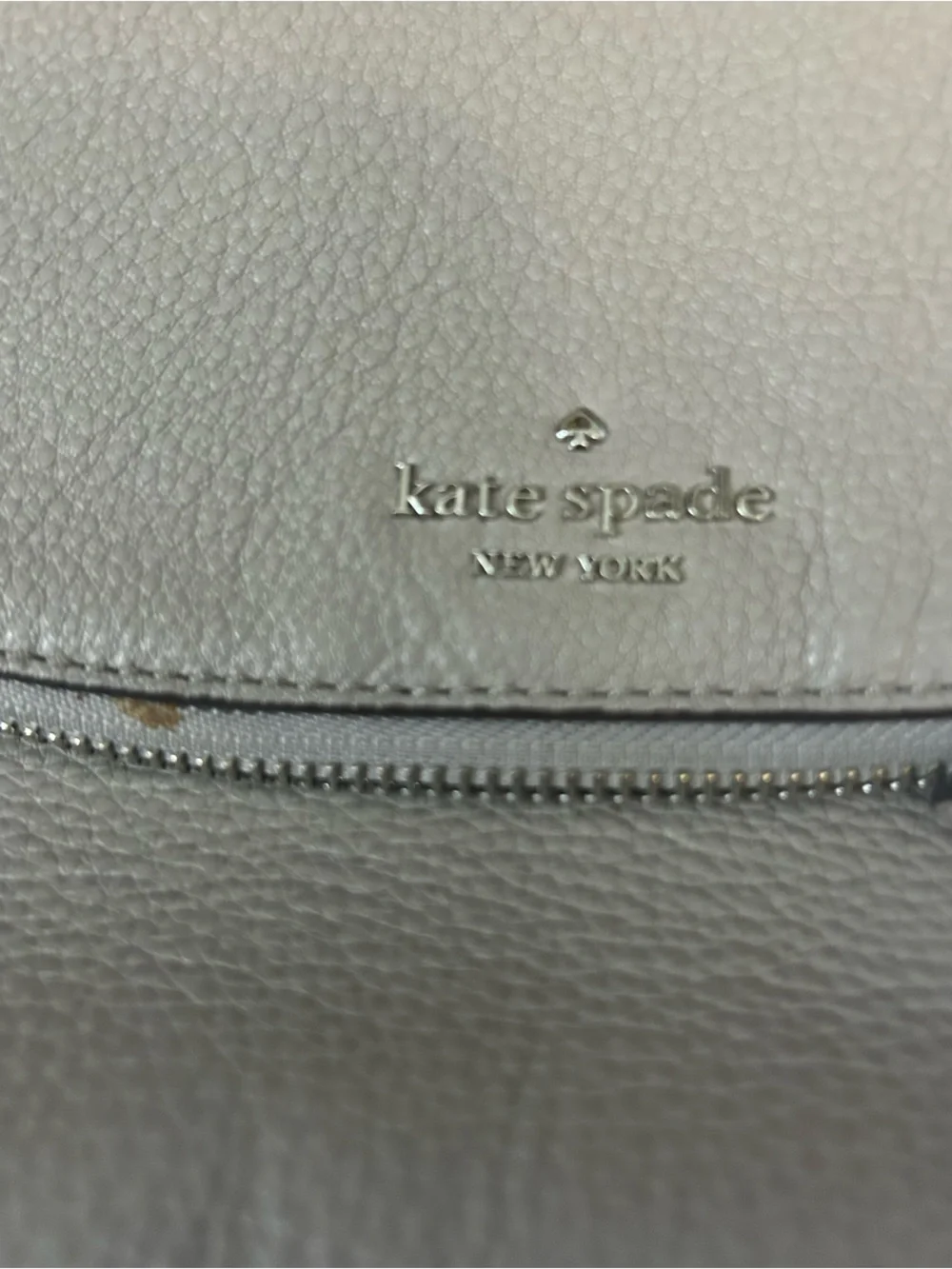 kate spade Pebbled Leather Shoulder Bag in Light Gray